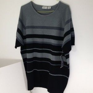 Vintage Modern Essentials Womens Sweater Top Black Grey NEW Size 16-18
